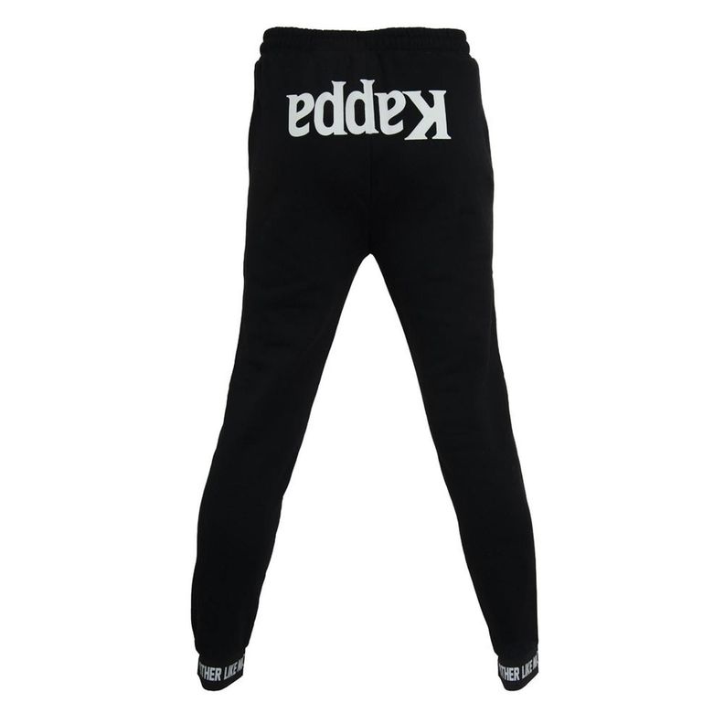 Pantalon Hombre Kappa Negro Logo Blanco-2