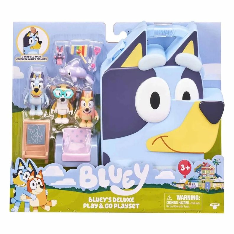 Bluey Maleta Para Jugar Y Llevar Figuras Incluidas Azul