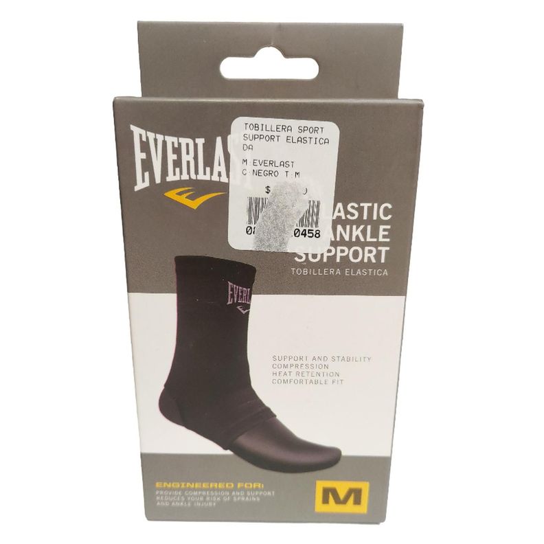 Tobillera Sport Elastica Everlast Negra-1
