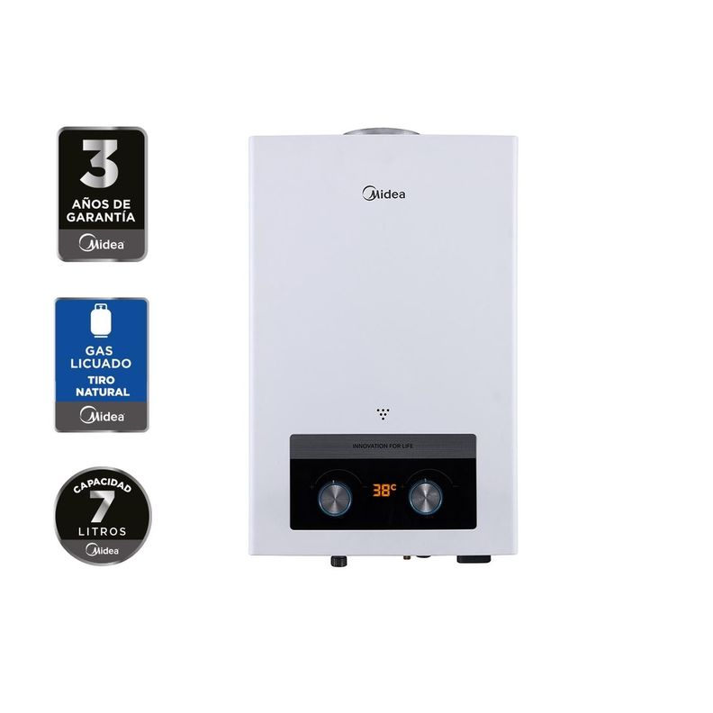 Calefont 7L Midea Tiro Natural Gas Licuado-3