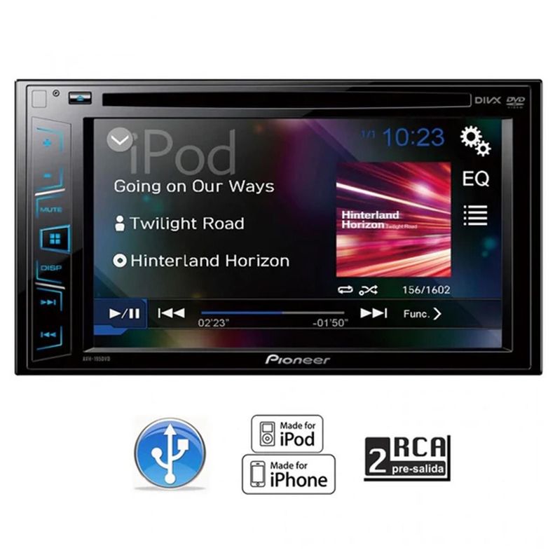 Radio Pioneer AVH-195DVD Doble Din DVD Pantalla 6.2"-0