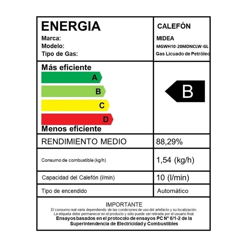 Calefont Midea 10 Litros Tiro Natural Gas Licuado-2