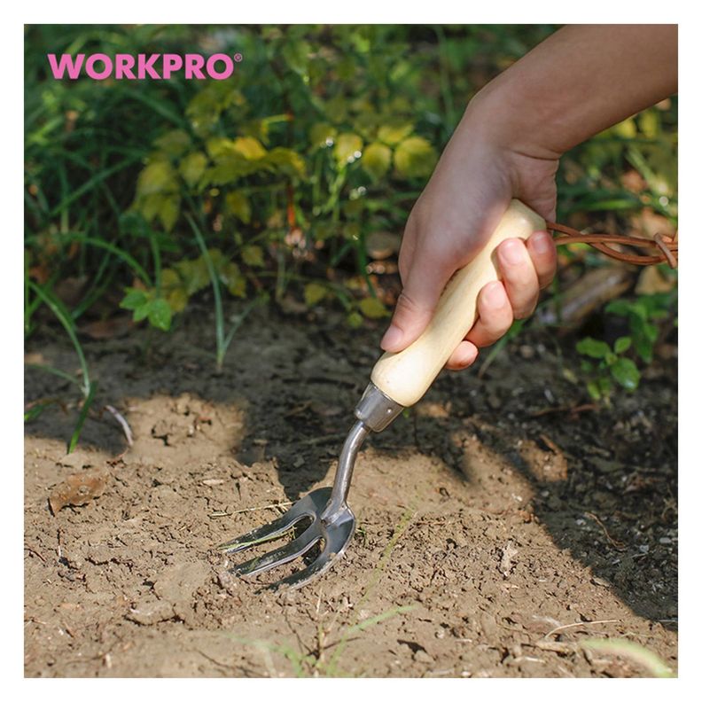 JUEGO DE HERRAMIENTAS JARDIN 7 PIEZAS BOLSO ROSADO-6
