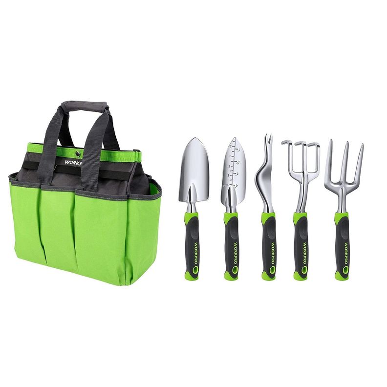 JUEGO HERRAMIENTAS JARDIN 5 PIEZAS (BOLSO VERDE)-0