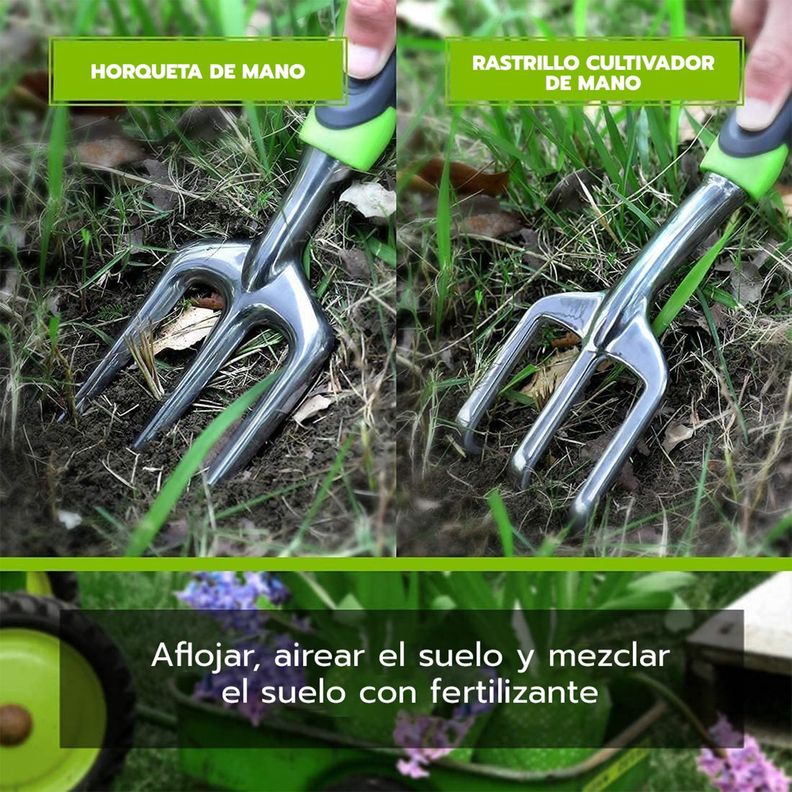 JUEGO HERRAMIENTAS JARDIN 5 PIEZAS (BOLSO VERDE)-4