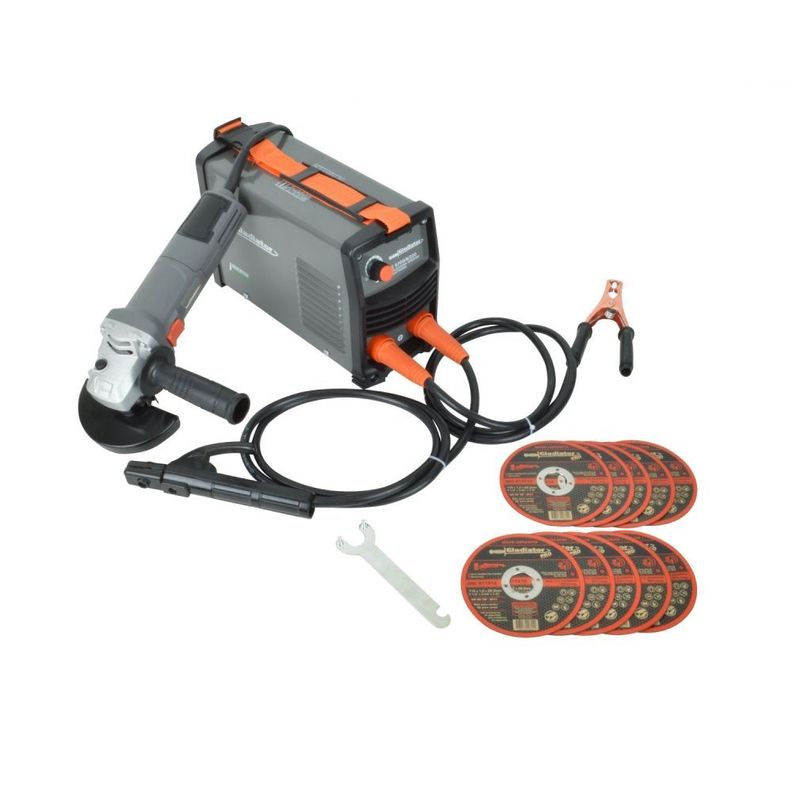 Soldadora Inverter Arco Manual 200amp + Esmeril 4 1/2 + 10 Discos de Corte Gladiator-1
