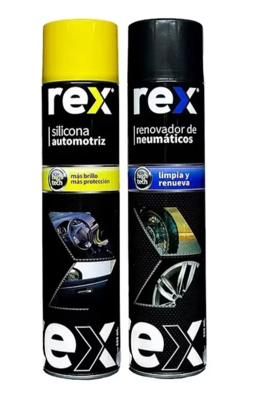 KIT RENOVADOR DE NEUMATICOS + SILICONA AUTOMOTRIZ 400ML REX-0