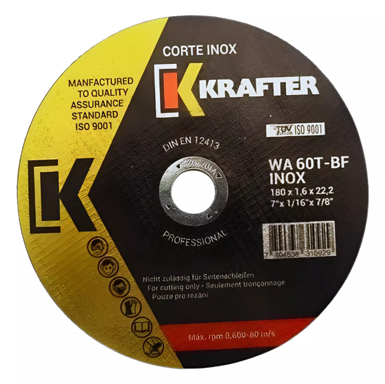 DISCO CORTE INOX 7' PROFESIONAL CAJA 25 UNIDADES KRAFTER-1