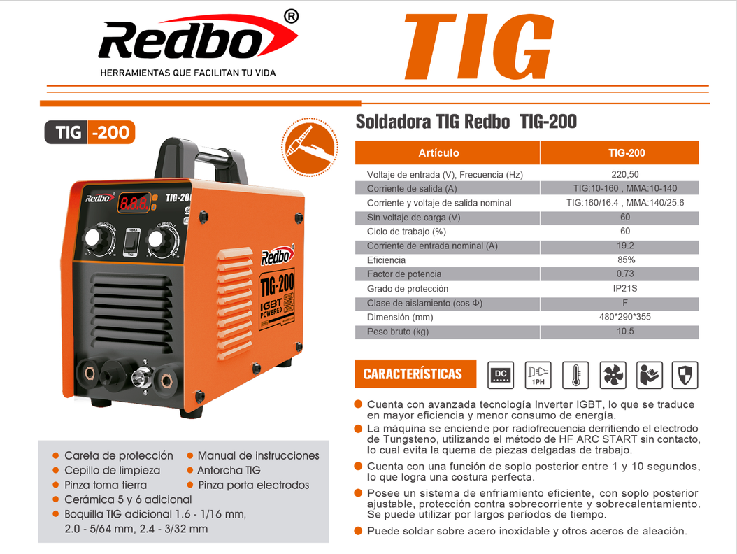 Soldadora REDBO TIG-200-4