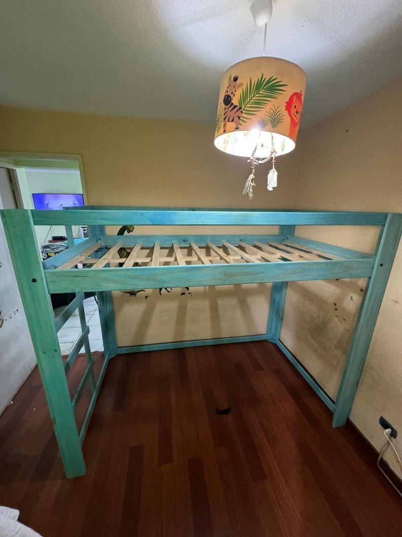 Cama alta madera pino-4