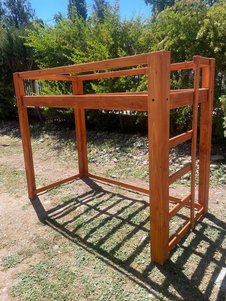 Cama alta madera pino-5