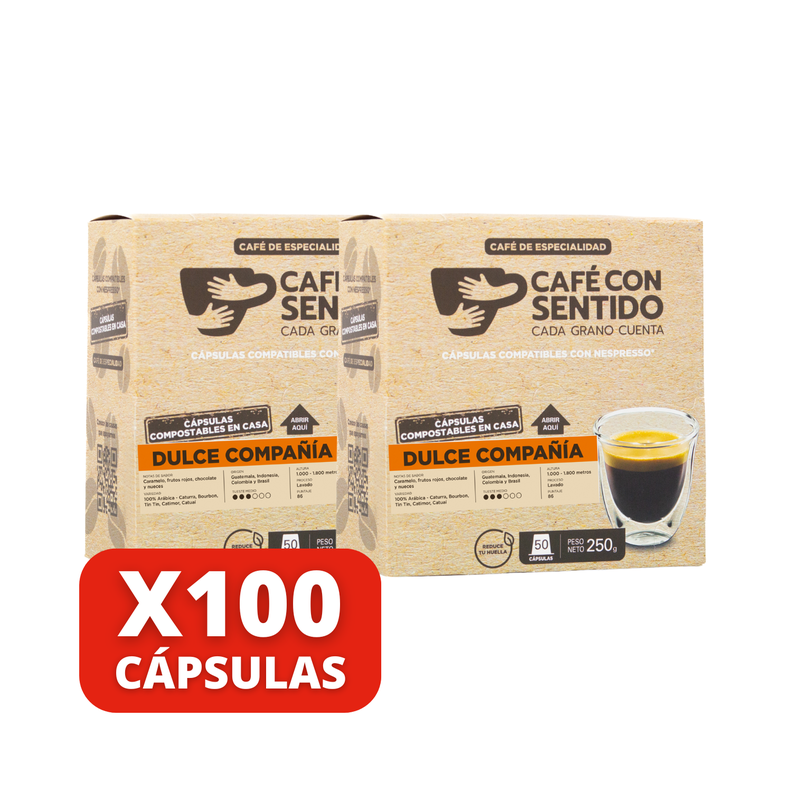 100 Cápsulas Café Con Sentido - Dulce Compañía-0