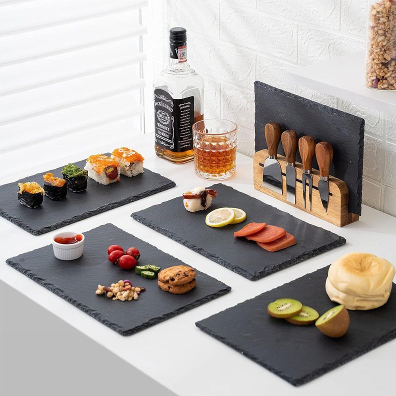 Plato Natural Plancha Piedra Emplatado Bandeja 30x20cm-1