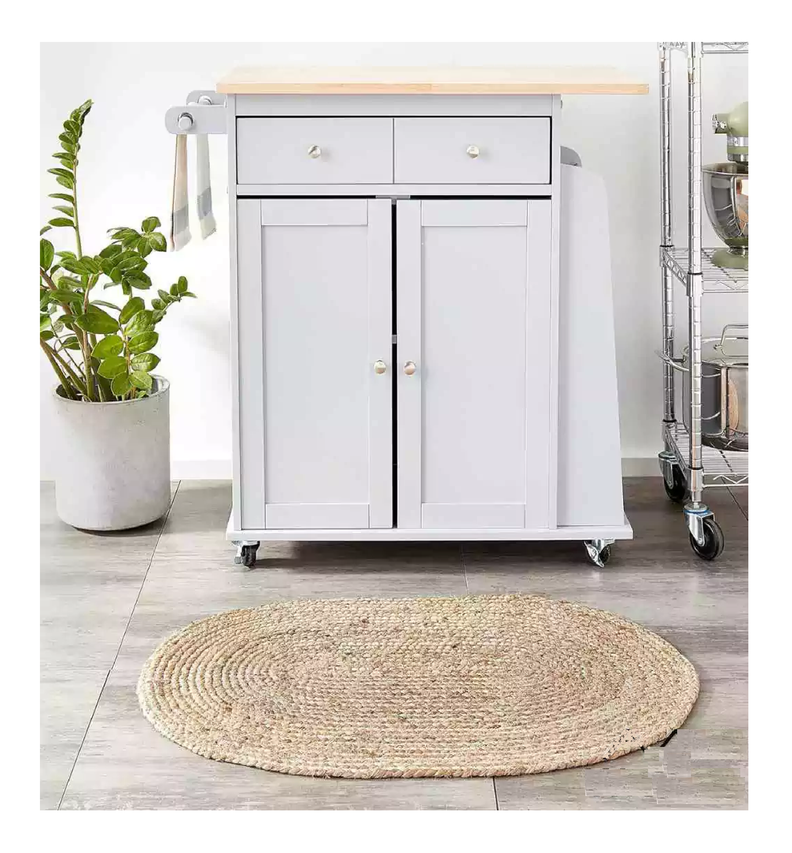 Alfombra Ovalada 120x80 Yute Natural Tejido Interior Exter-4