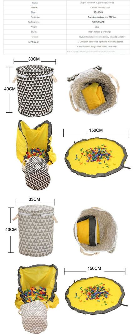 Bolsa De Almacenamiento Juguetes Cesto Canasta Impermeable-3