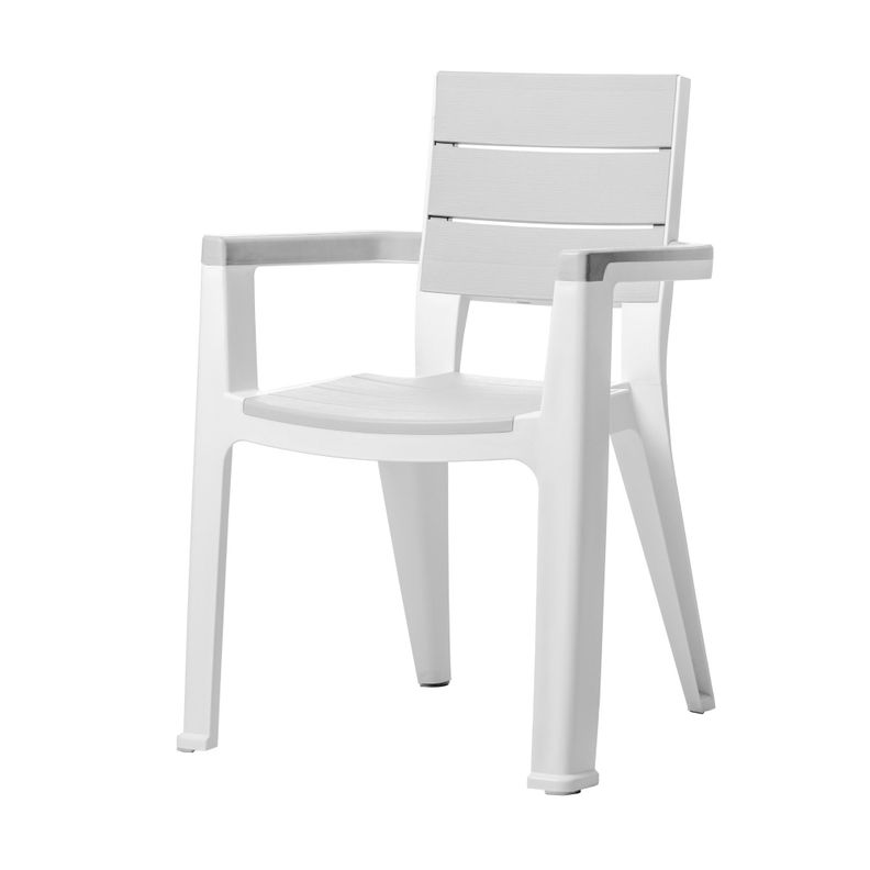 Silla con Brazos Madeira Plateado Símil Madera MQ QRubber-1