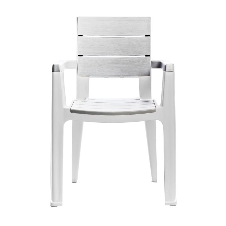 Silla con Brazos Madeira Plateado Símil Madera MQ QRubber-3