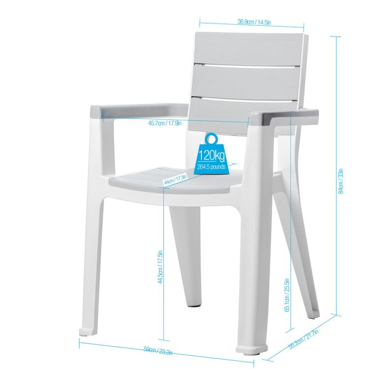 Silla con Brazos Madeira Plateado Símil Madera MQ QRubber-4
