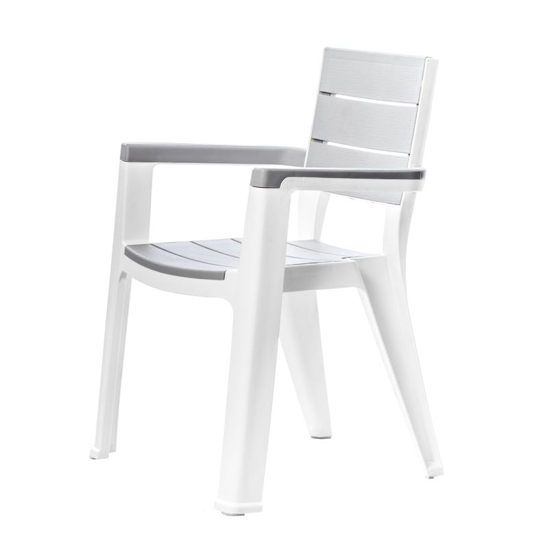 Silla con Brazos Madeira Plateado Símil Madera MQ QRubber-8