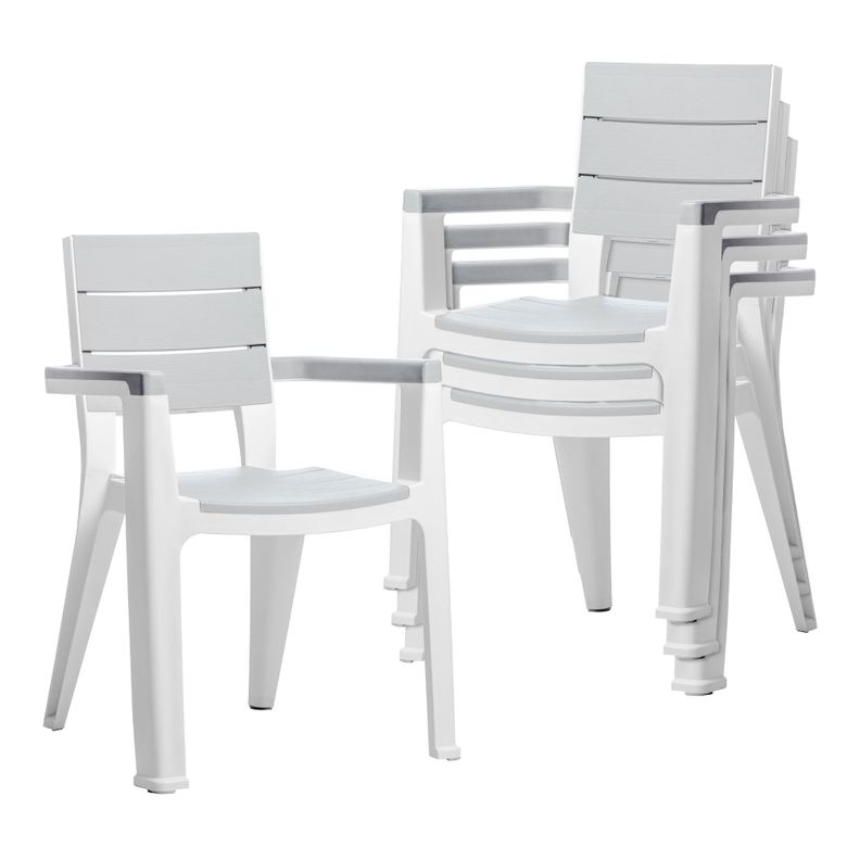 Silla con Brazos Madeira Plateado Símil Madera MQ QRubber-9