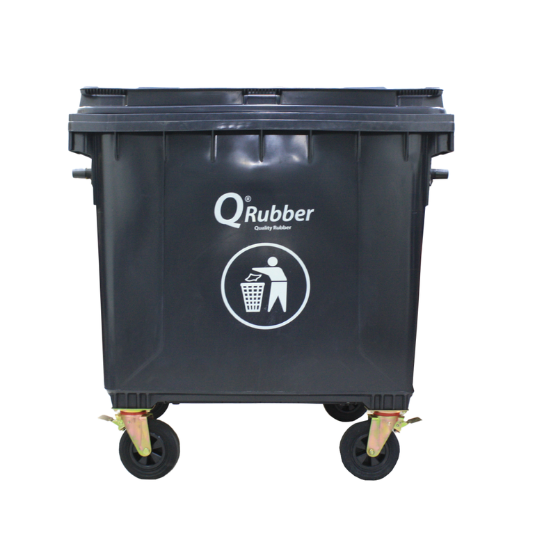 Basurero Contenedor Basura 1100 lts negro QRubber-0