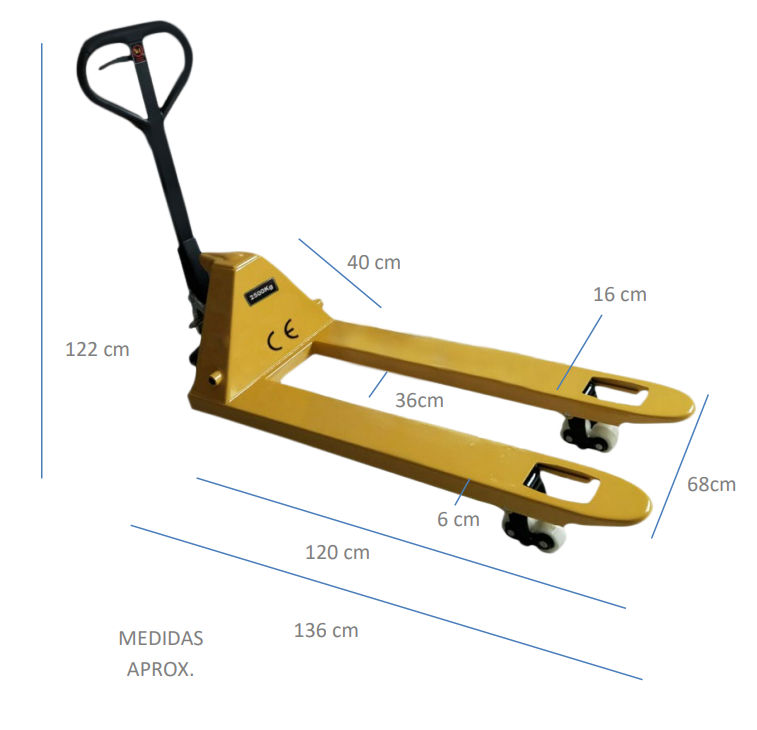 Transpaleta Manual Carga 2.5 Toneladas Qrubber-1