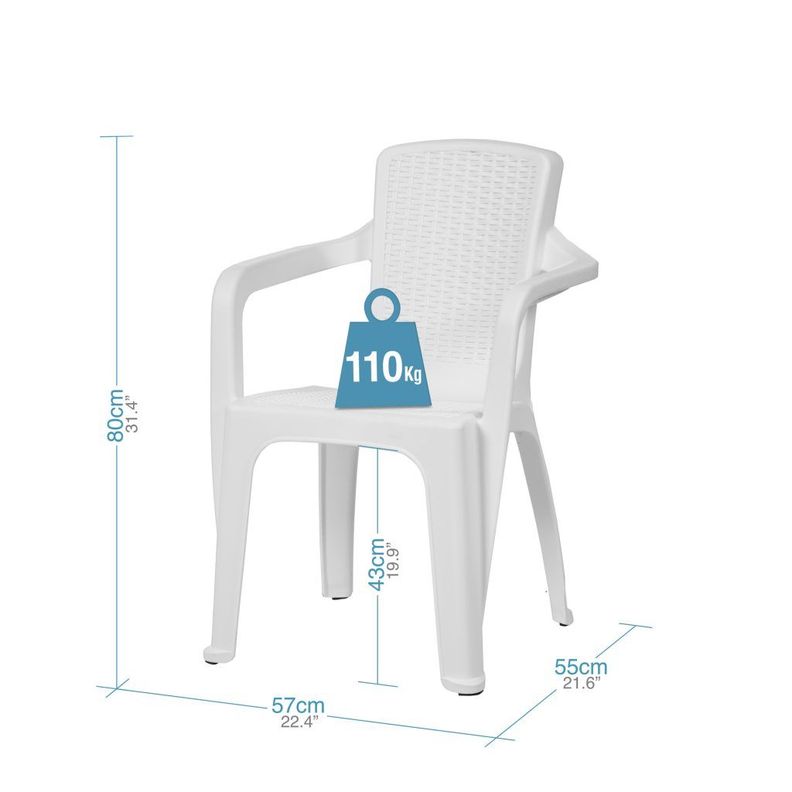 Silla Exterior e Interior Infinity Color blanco MQ QRubber-4