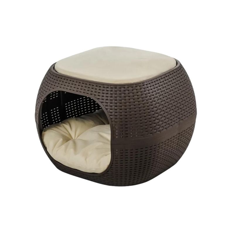 Cama Mascotas Perro/Gato Acolchada tipo Rattán MQ QRubber-0