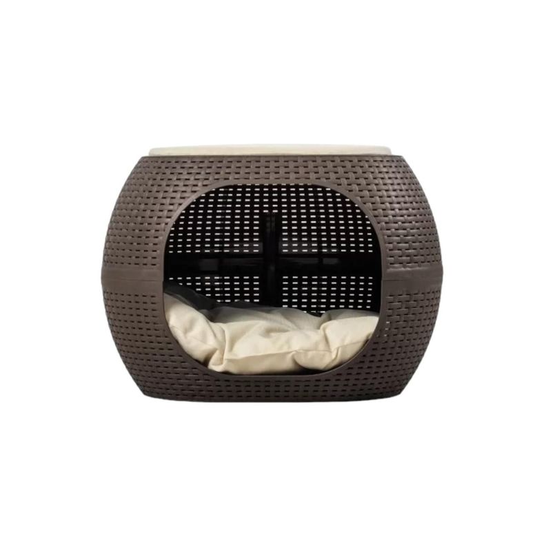 Cama Mascotas Perro/Gato Acolchada tipo Rattán MQ QRubber-1