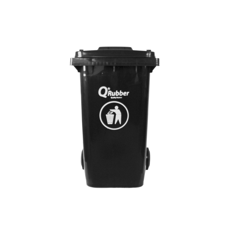 Basurero Contenedor Basura 240 lts. gris QRubber-0