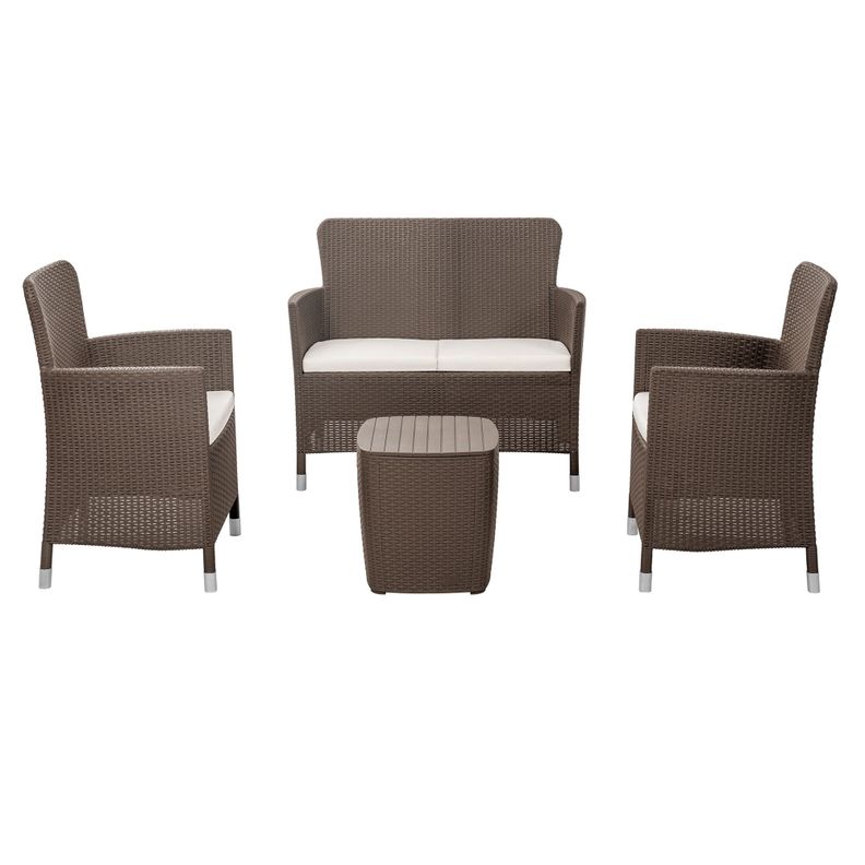 Juego Terraza Capri Comfort Mocca tipo Rattán MQ QRubber-0