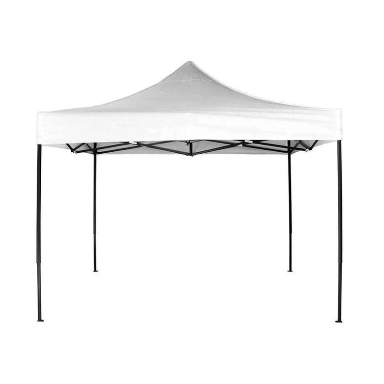 Toldo PVC Plegable Acero Exterior 3x3 mts Blanco QRubber-0