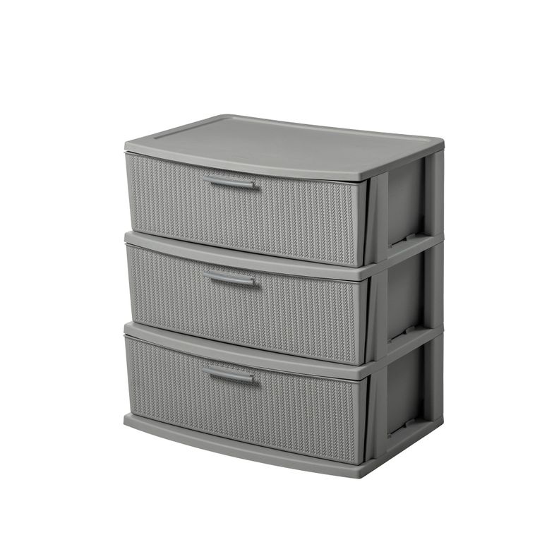 Cómoda Cajonera Crochet 3 Niveles Gris MQ - QRubber-0
