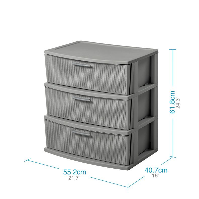 Cómoda Cajonera Crochet 3 Niveles Gris MQ - QRubber-1