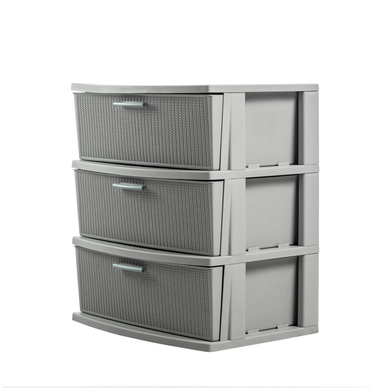 Cómoda Cajonera Crochet 3 Niveles Gris MQ - QRubber-2