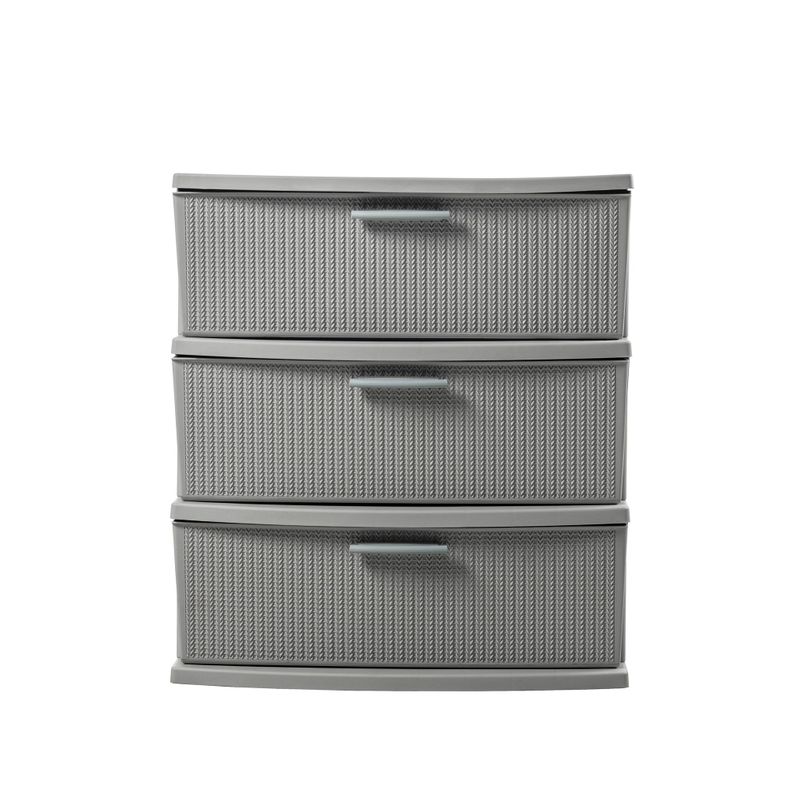 Cómoda Cajonera Crochet 3 Niveles Gris MQ - QRubber-3