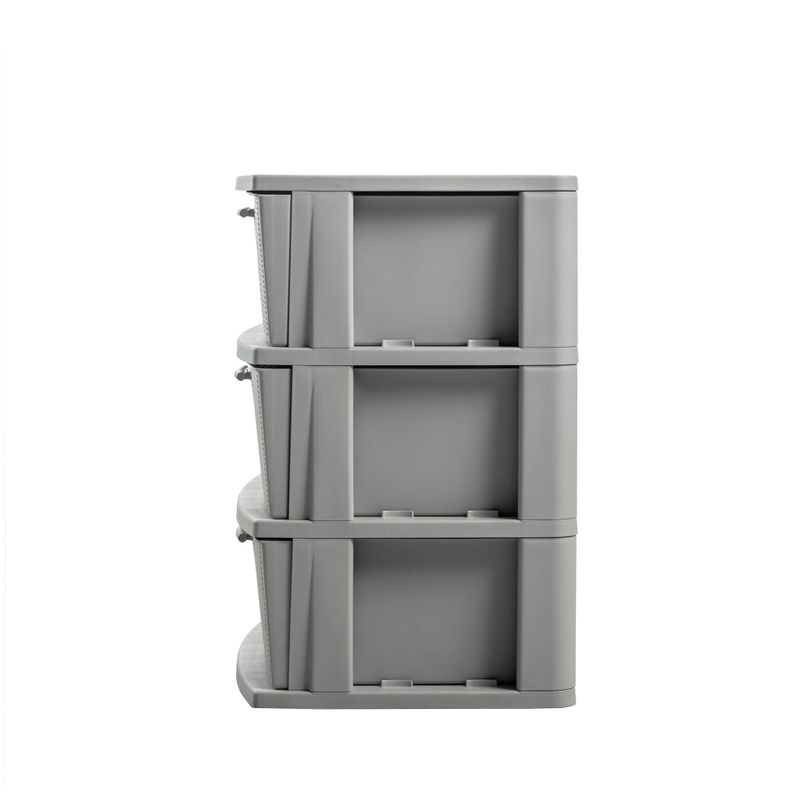 Cómoda Cajonera Crochet 3 Niveles Gris MQ - QRubber-5