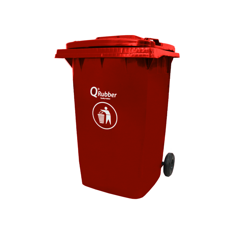 Basurero Contenedor Basura 360 lts rojo QRubber-0