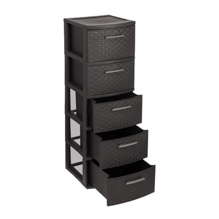 Cajonero 5 Niveles Infinity Rattán Marrón MQ QRubber-1