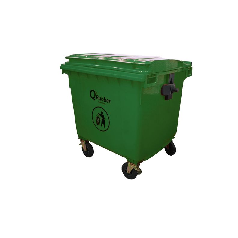 Contenedor de Basura 1100 lts verde QRubber