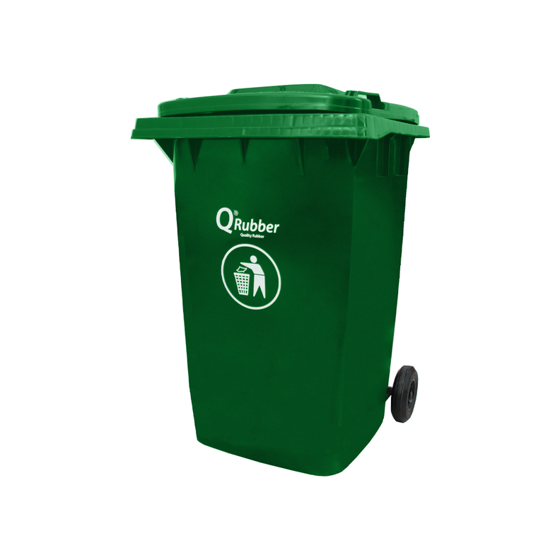 Contenedor de Basura 360 lts verde QRubber-0