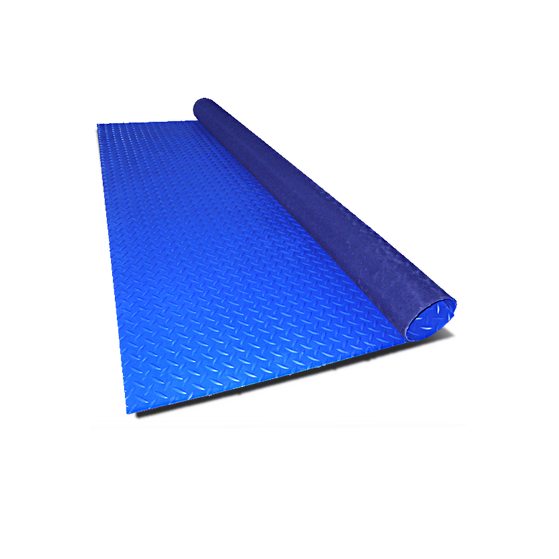 Piso Rollo Diamantado Antifuego azul.  3mm *1.2mts *10mts