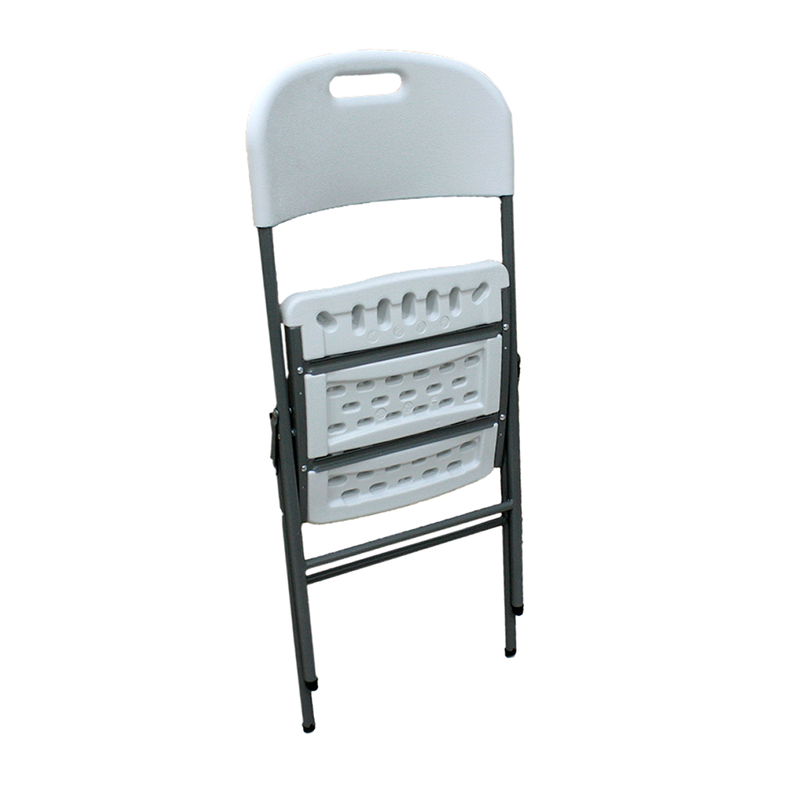 Silla plegable Diseño liso 47x50x84cm Blanco QRubber-1