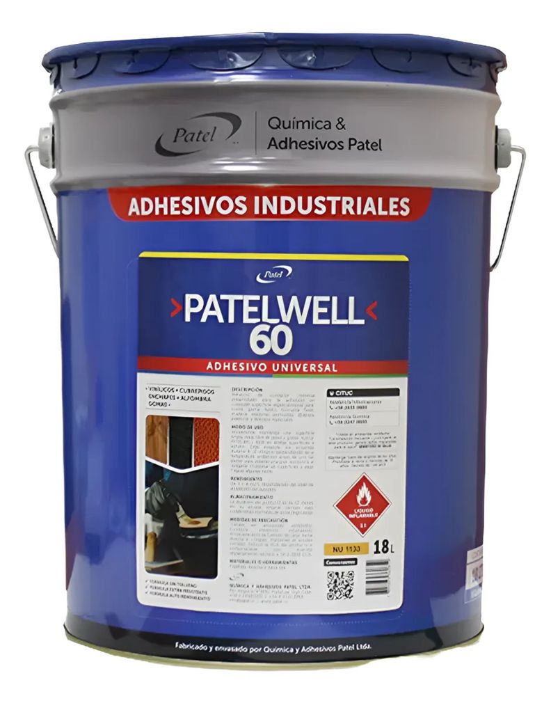 Adhesivo de contacto industrial Lata 18 Lts. Gris