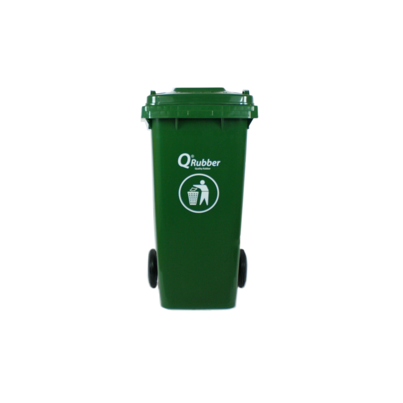Basurero Contenedor Basura 120 lts.verde QRubber