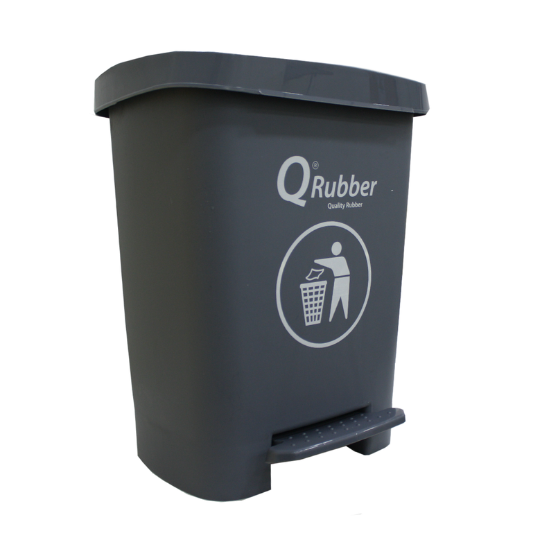 Basurero Contenedor Basura 30lts. gris con pedal Qrubber