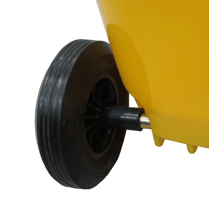 Basurero Contenedor Basura amarillo 360lts QRubber-1