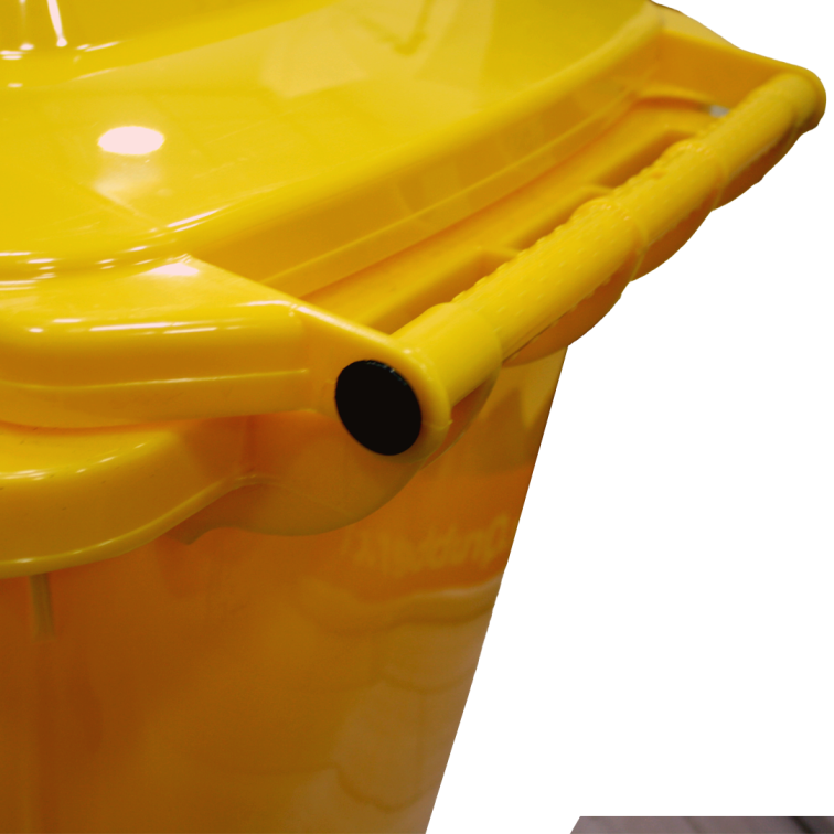 Basurero Contenedor Basura amarillo 360lts QRubber-2
