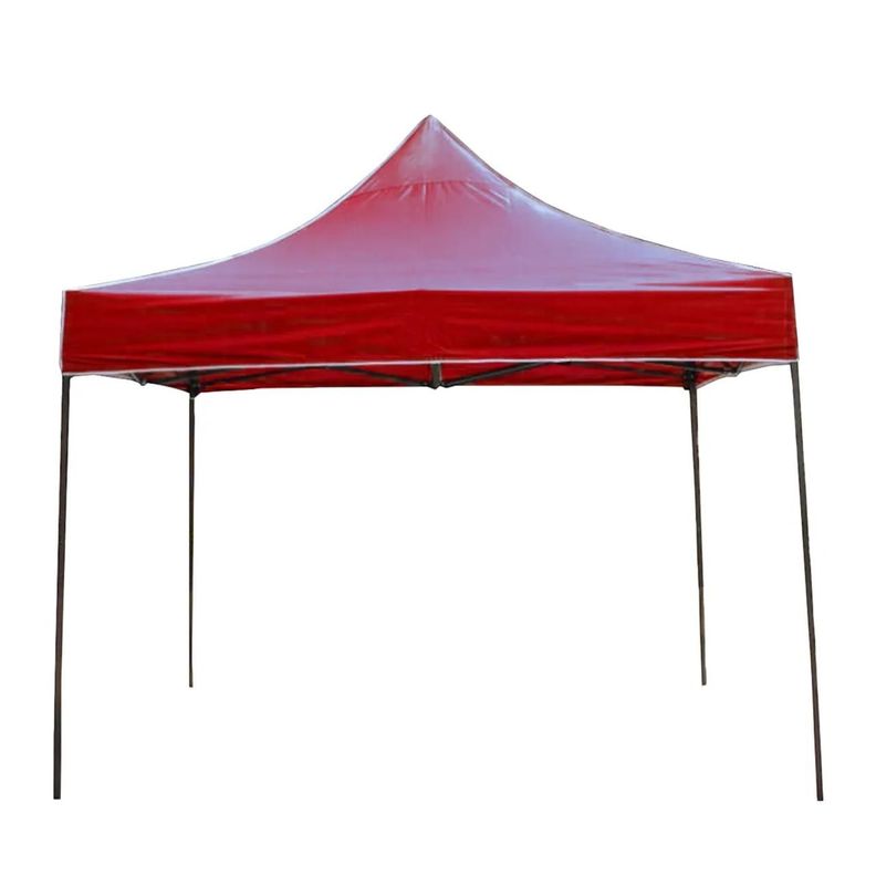 Toldo PVC Plegable Acero Exterior 3x3 mts Rojo QRubber-0