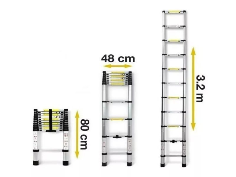 Escalera Aluminio Telescópica Multiuso 3,2 Mts. QRubber-3